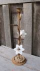 Vintage Mid Century Metal W Glass Flower Taper Candle Holder Home & Garden Light Chandeliers, Fixtures, Sconces photo 9