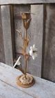 Vintage Mid Century Metal W Glass Flower Taper Candle Holder Home & Garden Light Chandeliers, Fixtures, Sconces photo 2