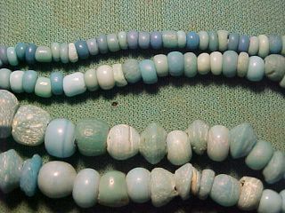 String Of Roman Turquoise/blue Coloured Glass Beads Circa 100 - 400 A.  D. photo