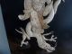Oriental Bone [bovine] Carved Figure Of Girl Riding A Dragon, Other Chinese Antiques photo 3