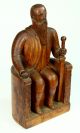 Antique Early Hand Carved Wood King Gustav I Vasa Figure,  Swedish Folk Art Carved Figures photo 1