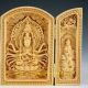 Oriental Vintage Boxwood Handwork Carved Buddha Statue Pretty Other Chinese Antiques photo 3