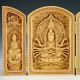 Oriental Vintage Boxwood Handwork Carved Buddha Statue Pretty Other Chinese Antiques photo 4