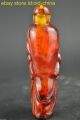 China Collectible Old Amber Carve Greybeard Carry Wine Pot Decor Snuff Bottle Snuff Bottles photo 3
