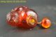 China Collectible Old Amber Carve Greybeard Carry Wine Pot Decor Snuff Bottle Snuff Bottles photo 5