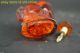China Collectible Old Amber Carve Greybeard Carry Wine Pot Decor Snuff Bottle Snuff Bottles photo 6
