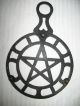 Cast Iron Trivet Wall Hanging Vintage Star Pentagram Heart Griswold? Footed Trivets photo 5