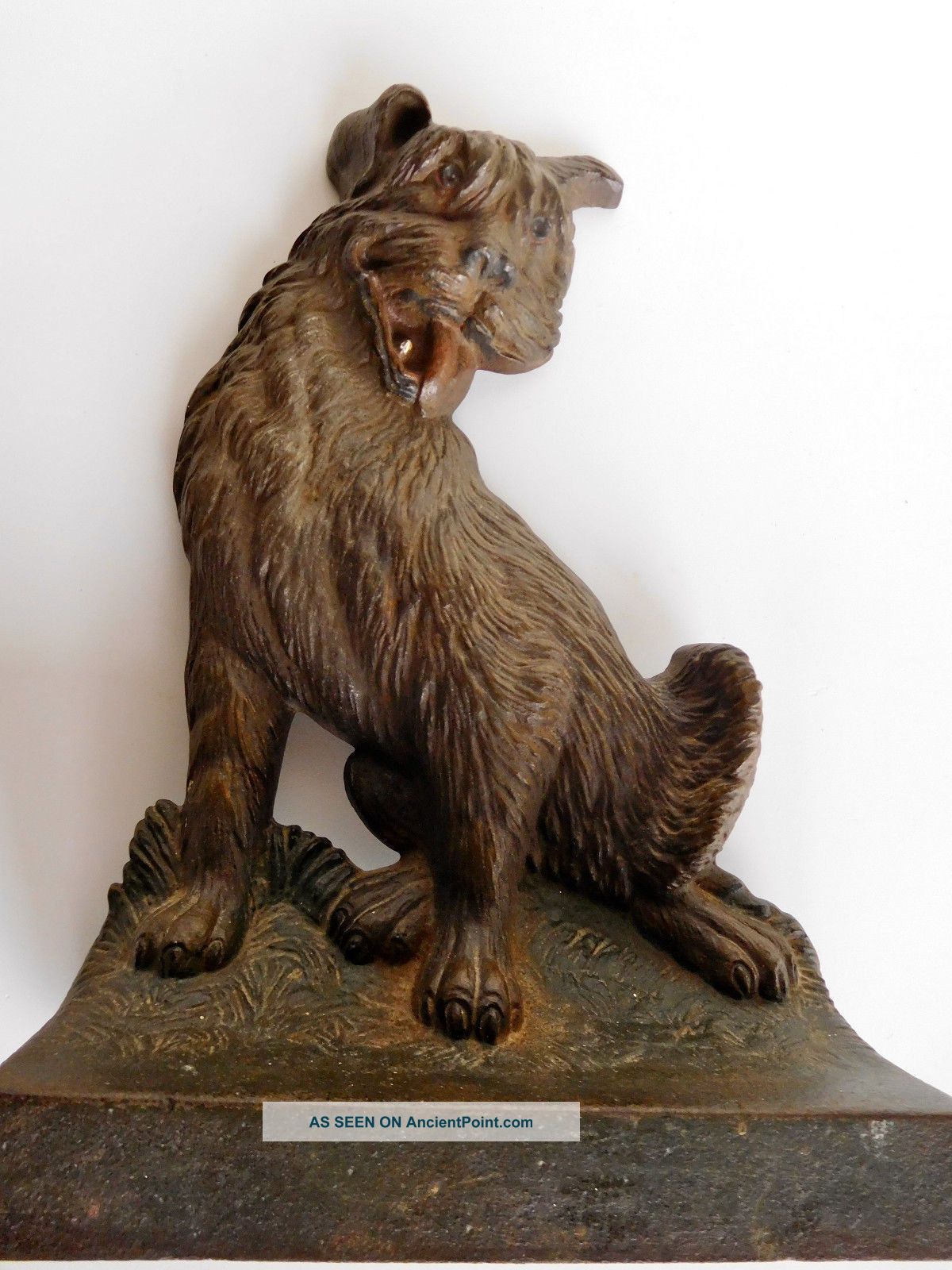Antique Bradley Hubbard Cast Iron Cairn Terrier Dog Doorstop B&h Figural Dog Metalware photo
