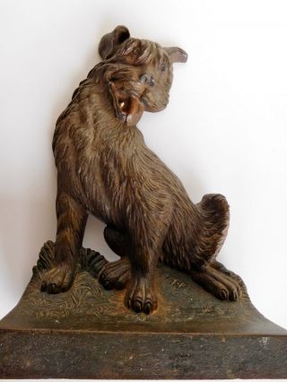 Antique Bradley Hubbard Cast Iron Cairn Terrier Dog Doorstop B&h Figural Dog photo