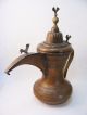 Antique Islamic Dallah Copper Coffee Pot With Monogram Or Makers Mark Islamic photo 2