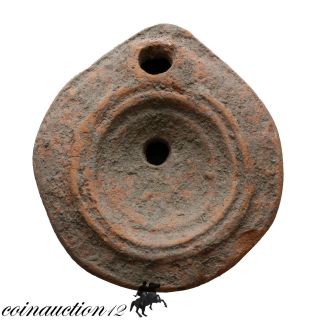 Rare Type Roman Terracotta Oil Lamp 300 - 400 Ad photo