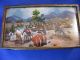 Vintage Bolivian Wood Box With Reverse Glass Painting Insets And Lid Latin American photo 1
