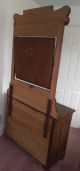 Antique Solid Wood Dresser With Beveled Glass Mirror, 1900-1950 photo 7