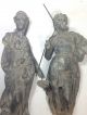 Pair Antique Spelter/bronze Cast Metal Figure Statue Greek Roman Soldier Goddess Metalware photo 11