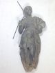 Pair Antique Spelter/bronze Cast Metal Figure Statue Greek Roman Soldier Goddess Metalware photo 2