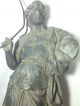 Pair Antique Spelter/bronze Cast Metal Figure Statue Greek Roman Soldier Goddess Metalware photo 4