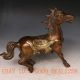 Chinese Bronze Gilded Old Handwork Hammered Steed Statue W Dragon & Phoenix Other Antique Chinese Statues photo 4