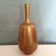 Vintage Japanese Bronze Bottle Vase Marbled Enamel Red Gold Retro Ikebana 9.  5 