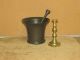 An Extremely Rare 16th Or 17th C Bronze Mortar And Pestle In Old Surface Primitives photo 1