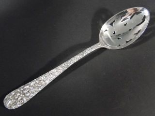 Kirk Stieff Rose Sterling Silver Slotted Pierced Serving Tablespoon – No Mono photo
