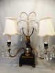 (2) Antique French Art Nouveau Etched Glass Winged Fairy Old Regency Sconce Lamp Lamps photo 1