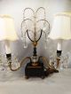 (2) Antique French Art Nouveau Etched Glass Winged Fairy Old Regency Sconce Lamp Lamps photo 4