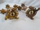 (2) Antique Art Nouveau Floral Onyx & Brass Old Rococo Candle Holder Candelabra Metalware photo 8