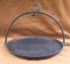 Antique Cast Iron Footed Hanging Griddle 1820s Hearth Ware photo 2