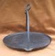 Antique Cast Iron Footed Hanging Griddle 1820s Hearth Ware photo 3