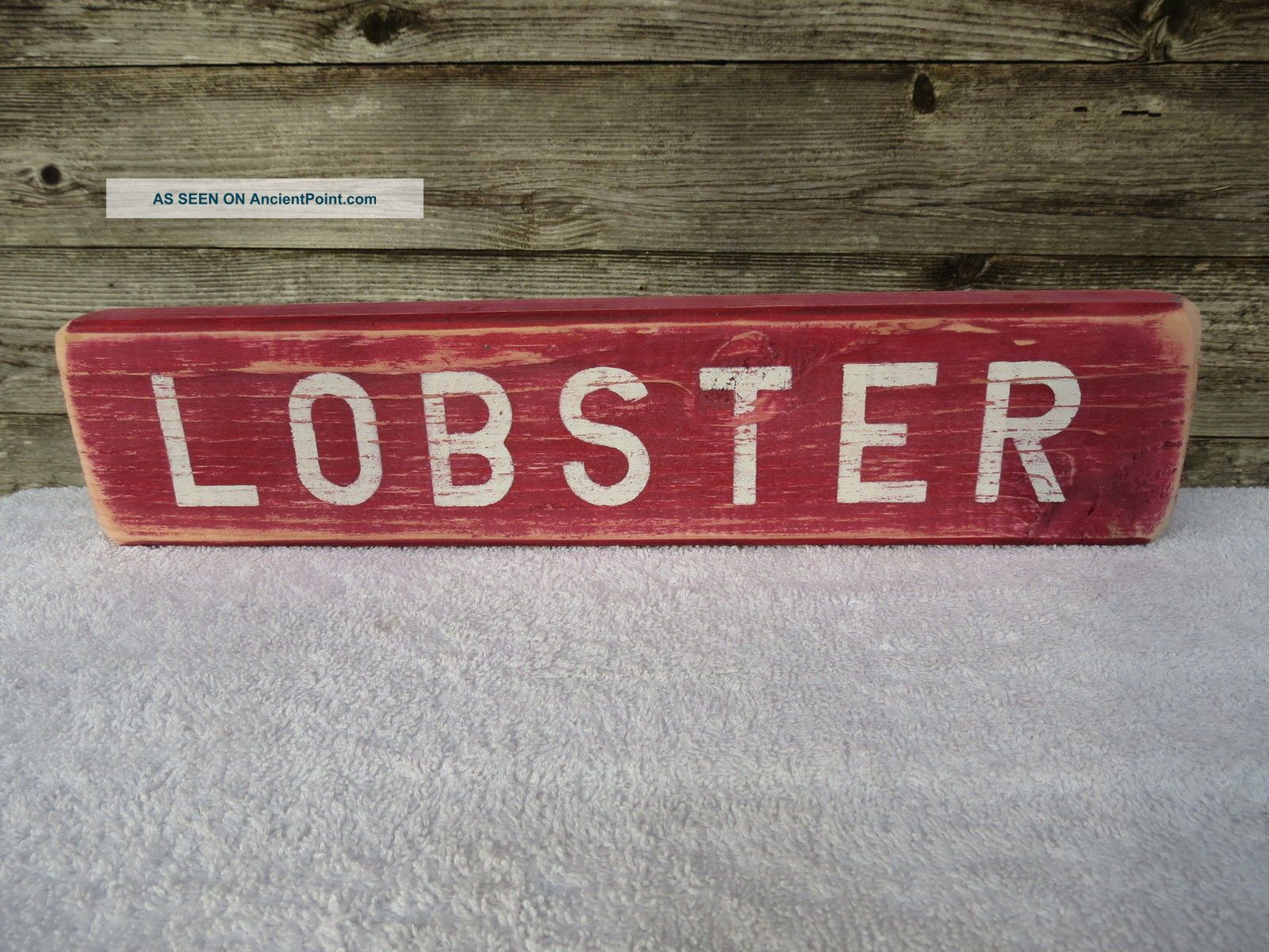16 Inch Wood Hand Painted Lobster Sign Nautical Maritime Seafood (s533) Plaques & Signs photo