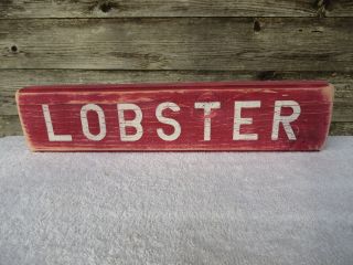 16 Inch Wood Hand Painted Lobster Sign Nautical Maritime Seafood (s533) photo