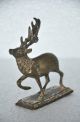 Old Brass 1930 ' S Handcrafted Antelope / Deer Figurine,  Patina India photo 1