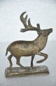 Old Brass 1930 ' S Handcrafted Antelope / Deer Figurine,  Patina India photo 3
