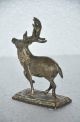 Old Brass 1930 ' S Handcrafted Antelope / Deer Figurine,  Patina India photo 5