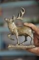 Old Brass 1930 ' S Handcrafted Antelope / Deer Figurine,  Patina India photo 8