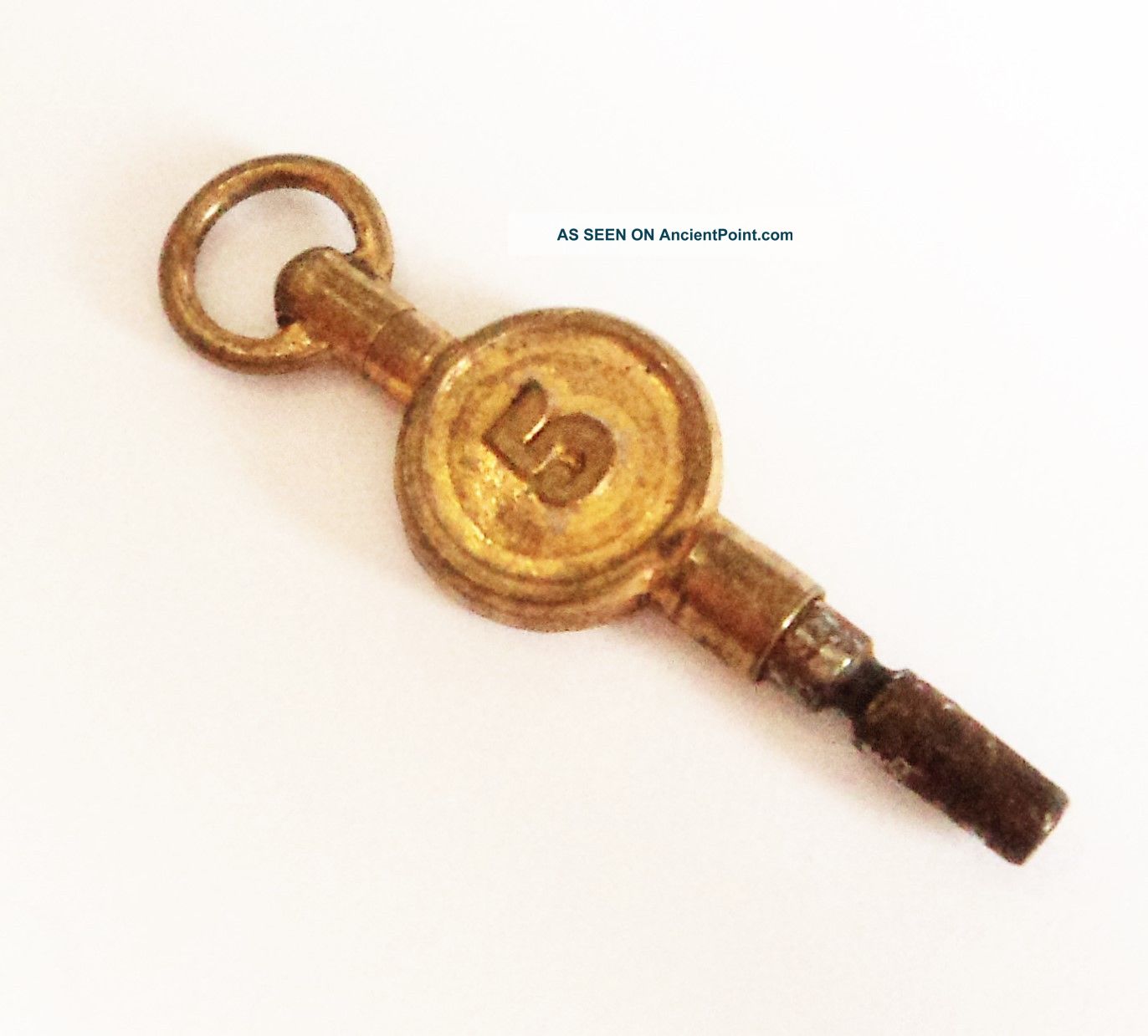 Antique Pocket Watch Key Size 5 Decorative Brass/steel Winder (o) Pocket Watches/Chains/Fobs photo