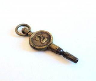 Antique Pocket Watch Key Size 1 Decorative Brass/steel Winder (s) Swivel photo