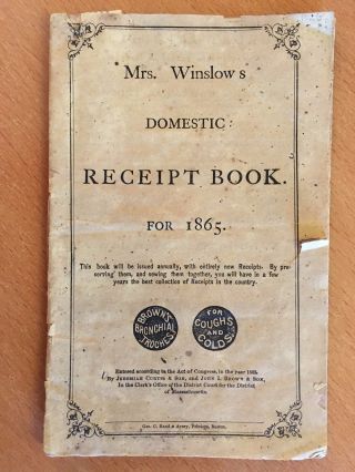 Civil War Era Cookbook Mrs.  Winslow ' S Patent Medicine 1865 Hop Beer Recipe Gumbo photo