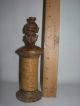 Vintage Antique Tribal Cylinder Vessel Carved Figural Lid Scrimshaw Style Art Pacific Islands & Oceania photo 9