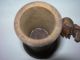 Vintage Antique Tribal Cylinder Vessel Carved Figural Lid Scrimshaw Style Art Pacific Islands & Oceania photo 5