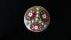 Exquisite Scarce Trefoil Pattern Champleve Flower Button Cranberry Placquettes Buttons photo 2