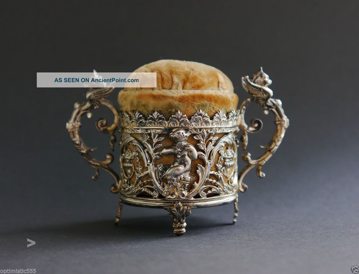 1887 Antique Sterling Silver Pin Cushion Pin Cushions photo