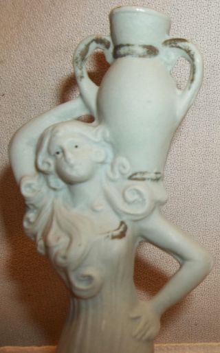 Antique Schafer & Vater Figural Woman W/urn Jasperware Lilac Cologne Bottle photo