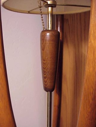 Vintage 60 ' S Teak Adrian Pearsall Mid Century Danish Modern Rocket Table Lamp photo