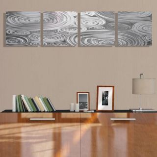 Abstract Silver Metal Wall Art Home Decor Accent - Rainstorm - Jon Allen photo