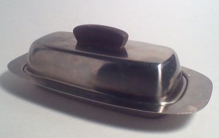 Vintage Danish Modern Stainless Steel Butter Serving Platter Made Denmark photo