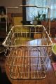 Antique Extra Large Iron Metal Basket With Carrying Handles Early White Paint Gr Primitives photo 1