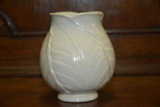 Weller Pottery Vase A - 4 White Cabbage Leaf 5 1/2 