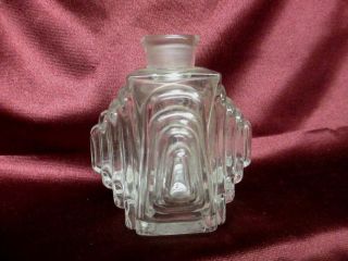 Rare Antique Art Deco Glass Perfume Bottle 3.  5 
