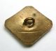 Antique French Enamel Button Square W/ Foil Under Surface Flowers Buttons photo 1